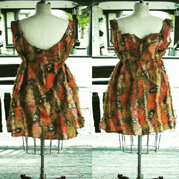 Paisleyburnt orange rag dress - Picture 1 of 1